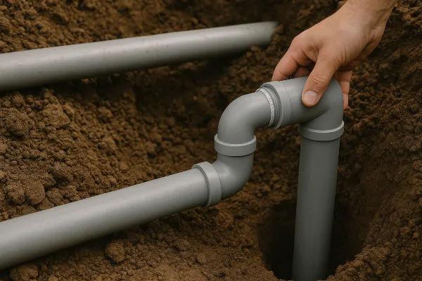 PVC pipes going underground from The Leander Plumber - Company in Leander, TX - Faucet replacement PVC pipes going underground from The Leander Plumber - Company in Leander, TX - Faucet replacement